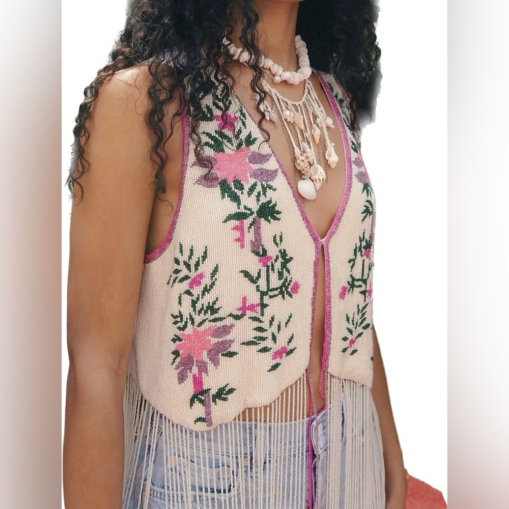 NWOT Free People x Agua Bendita Otis Vest - One Size - Picture 2 of 3